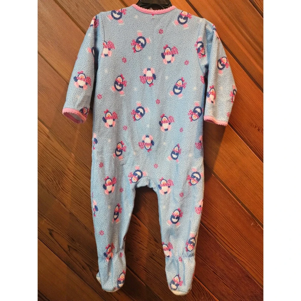 Steve Toddler Girls Blue Fleece Penguin Footed Sleeper Pajamas 3T FD0670-9